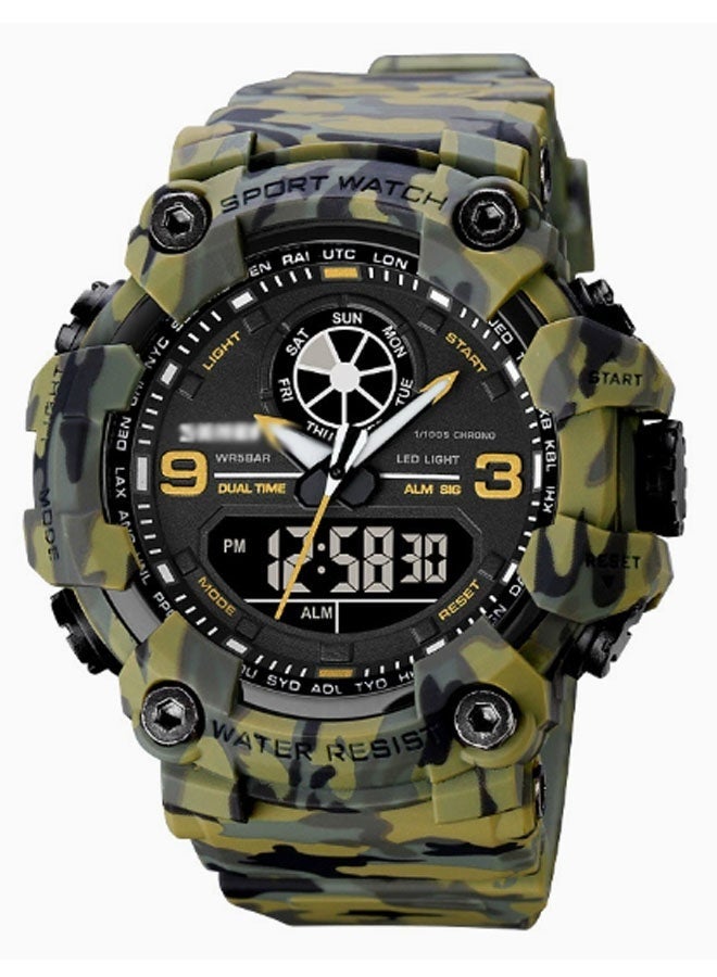 نيوترل ساعة رياضية خارجية مقاومة للماء SK-18 أنيقة وعصرية، مزودة بوظائف المؤقت والمنبه وساعة التوقيت والوظائف المضيئة للجنسين (نمط التمويه) - Image 1